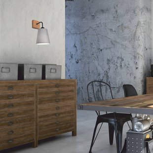 Envostar Risco wandlamp 1-lamp stoffen kap grijs