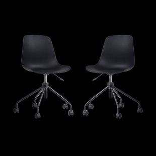 Nout-Pip bureaustoel zwart - zwart onderstel - set van 2