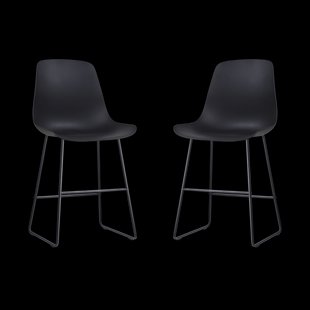 Nino-Pip barkruk zwart - zwart onderstel - 65 cm - set van 2