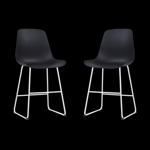 Nino-Pip barkruk zwart - wit onderstel - 65 cm - set van 2