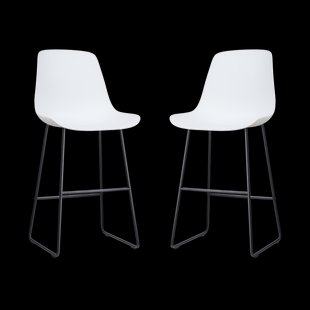 Nino-Pip barkruk wit - zwart onderstel - 75 cm - set van 2