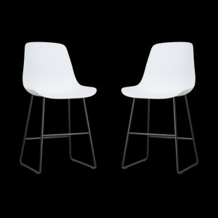 Nino-Pip barkruk wit - zwart onderstel - 65 cm - set van 2