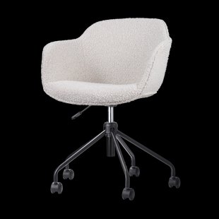 Nout-Mare bureaustoel bouclé beige - zwart onderstel