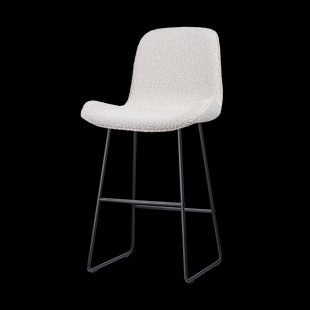 Nino-Fé barkruk bouclé beige - zwart onderstel - 75 cm