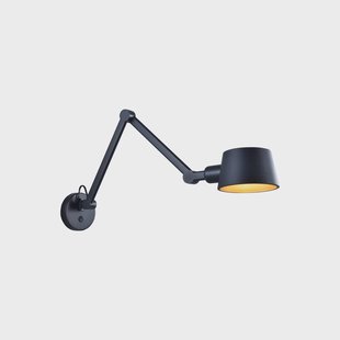 Wandlamp Lucande Silka, zwart, metaal, 9,5 cm hoog