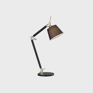 Lucande tafellamp Marvaine, zwart/goudkleurig, verstelbaar