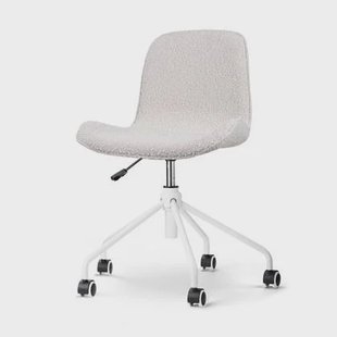 Nolon Nout-Fé Bureaustoel Bouclé Beige - Wit Onderstel - Stof