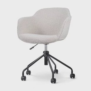 Nolon Nout-Mare Bureaustoel Bouclé Beige - Armleuning - Zwart Nolon Nout-Mare Bureaustoel Bouclé Beige - Armleuning - Zwart