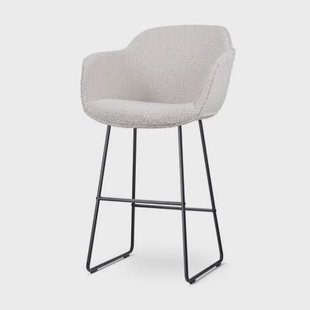 Nolon Nino-Mare Barkruk Bouclé Beige - Wit Onderstel- 75 cm Nolon Nino-Mare Barkruk Bouclé Beige - Wit Onderstel- 75 cm