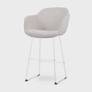 Nolon Nino-Mare Barkruk Bouclé Beige - Wit Onderstel- 75 cm