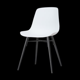 Nena-Pip eetkamerstoel wit - zwart houten onderstel