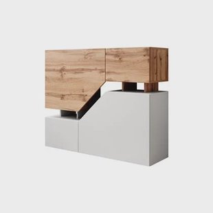 Meubella - Dressoir Canberra - Eiken - Wit - 120 cm Meubella - Dressoir Canberra - Eiken - Wit - 120 cm