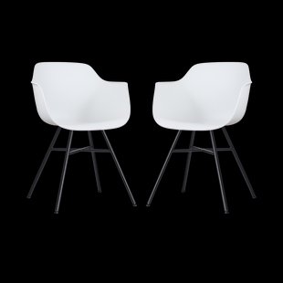 Noa-Puk eetkamerstoel wit - zwart onderstel - set van 2