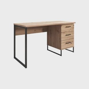 Meubella - Bureau Saturn - Eiken - Zwart - 138 cm