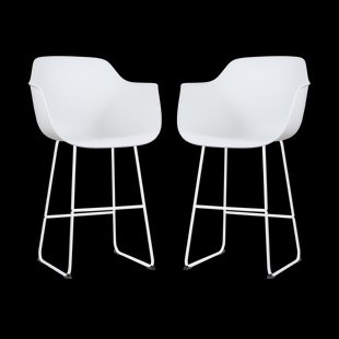 Nino-Puk barkruk wit - wit onderstel - 75 cm - set van 2