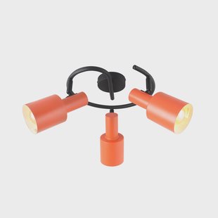 Lindby plafondspot Ovelia, oranje/zwart, 3-lamps, E27