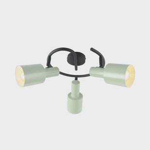 Lindby plafondspot Ovelia, groen/zwart, 3-lamps, E27