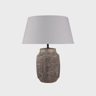 Lindby tafellamp Aelith, Ø 40 cm, bruin, keramiek, E27