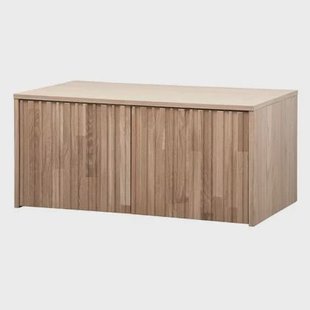 WOOOD New Gravure Kistbank B 88 cm - Eiken - Naturel WOOOD New Gravure Kistbank B 88 cm - Eiken - Naturel