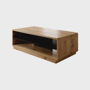 Meubella - Salontafel Acuna - Mat zwart - Eiken - 120 cm