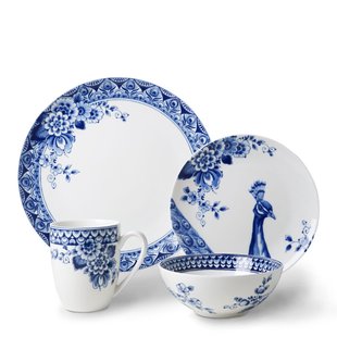 Serviesset Paauw Blauw 4-delig