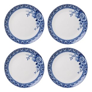 Dinerbord Paauw Blauw set van 4