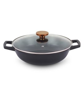 Alva - gietijzeren wok met glazen deksel Nori - 30 cm