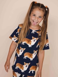 Corgi Navy T-shirt Kinderen