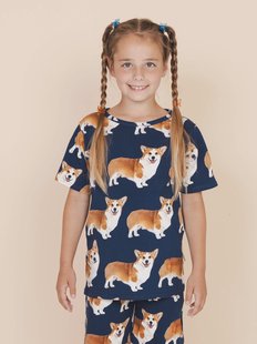 Corgi Navy T-shirt Kinderen