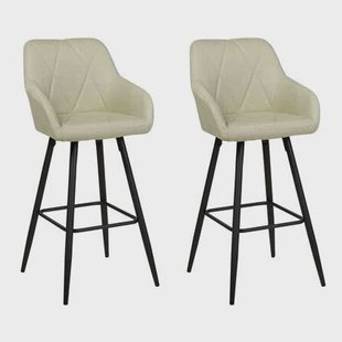 Beliani - DARIEN - Barkruk - Lichtgroen - Polyester