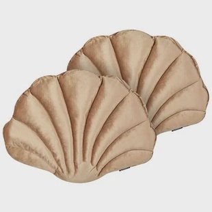 Beliani - CONSOLIDA - Sierkussen set van 2 - Beige - Fluweel