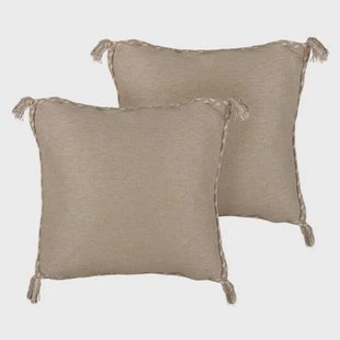 Beliani - ERIGERON - Sierkussen set van 2 - Beige - 45 x 45 cm - Jute