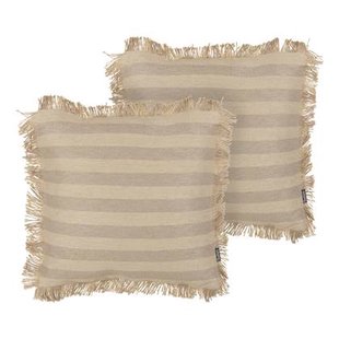 Beliani - CIRSIUM - Sierkussen set van 2 - Beige - 45 x 45 cm - Jute