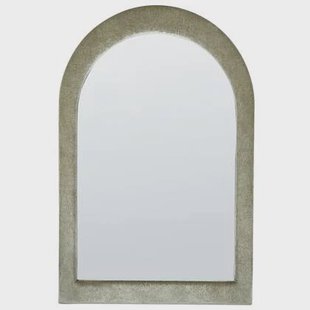 Beliani - HURIEL - Wandspiegel - Olijfgroen - Fluweel
