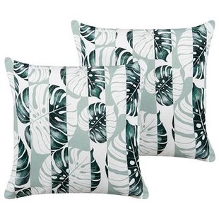 Beliani-TERMINI-Tuinkussen set van 2-Lichtgroen-45 x 45 cm-Polyester