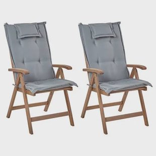 Beliani - AMANTEA - Tuinstoel set van 2 - Donkerbruin - Acaciahout