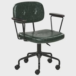 Beliani - ALGERITA - Bureaustoel - Donkergroen - Kunstleer