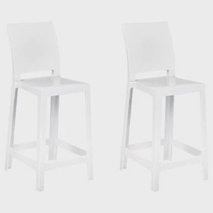 Beliani - WELLINGTON - Barkruk set - Wit - Polycarbonaat