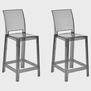Beliani - WELLINGTON - Barkruk set - Zwart - Polycarbonaat Beliani - WELLINGTON - Barkruk set - Zwart - Polycarbonaat