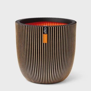 Capi Plantenbak Groove 35x34 cm zwart en goudkleurig Capi Plantenbak Groove 35x34 cm zwart en goudkleurig