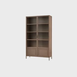 WOOOD Vitrinekast Ronja - Metaal - Military Brown - 189x110x43 WOOOD Vitrinekast Ronja - Metaal - Military Brown - 189x110x43