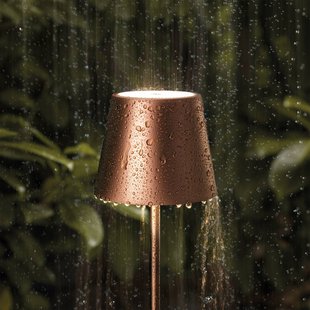 Sigor Nuindie LED oplaadbare tafellamp, USB-C, brons, IP54, dimbaar