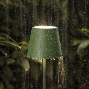 Sigor Nuindie LED oplaadbare tafellamp, USB-C, spar groen, IP54, dimbaar