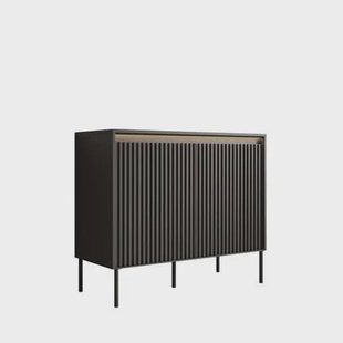 Meubella - Dressoir Timoteo - Mat zwart - 98 cm