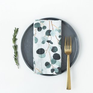Linen Tales - linnen servetten - set van 2 - eucalyptus - 40 x 40 cm
