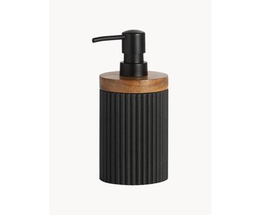 Zeepdispenser Laura met houten decoratie