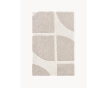 Pluizig hoogpolig vloerkleed Jade met een verhoogde hoog-laag structuur