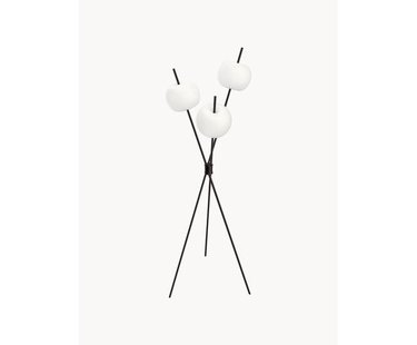 Dimbare tripod vloerlamp Kushi, mondgeblazen