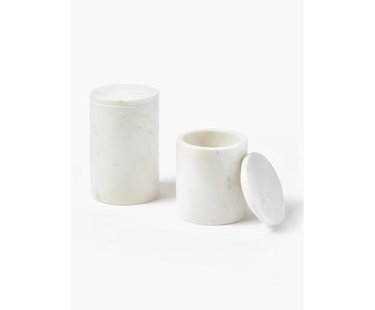 Marmeren opbergpotten Agata, 2-delig