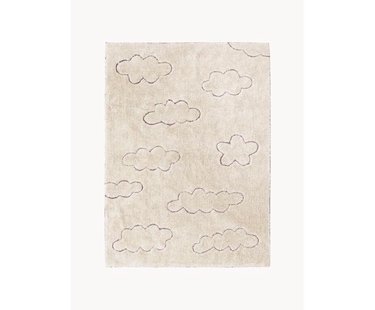 Handgeweven kindervloerkleed Clouds met hoog-laag effect, wasbaar